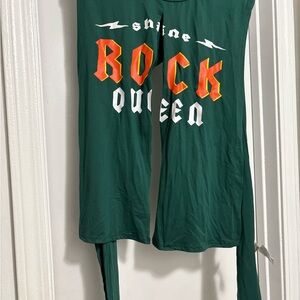 SHEIN Teal Curve Top